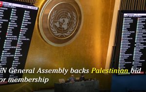 UN General Assembly backs Palestinian bid for membership