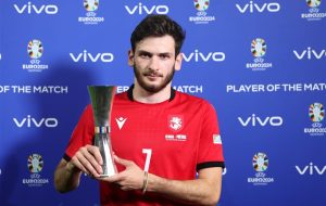 کوارتسخلیا بهترین بازیکن مسابقه گرجستان – پرتغال لقب گرفت