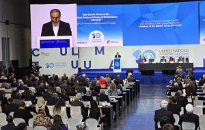 Iran FM attends UNAOC global forum, talks cooperation with counterparts