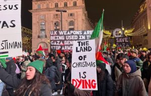 Boxing Day in London: Protesters call for ending arms sales to Israel